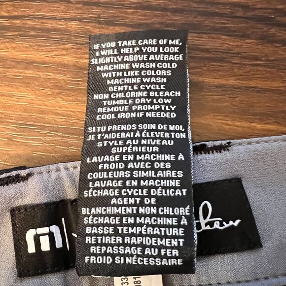 Travis Mathew Shorts Men 38 Black Starnes Micro Chip Golf Performance Size 38 - Picture 7 of 8